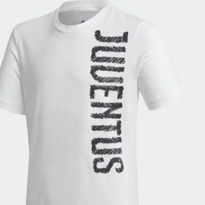 Adidas Kids White Juventus Club Graphic Tee Short Sleeve T-Shirt Size XS